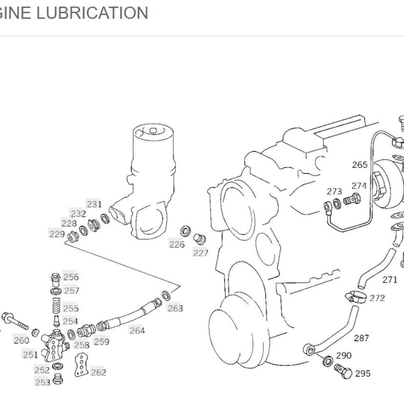 OM352 TURBO OIL RETURN PIPE