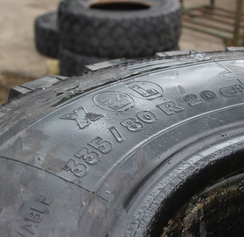 X4 USED 335/80R20 MICHELIN XZL TYRES